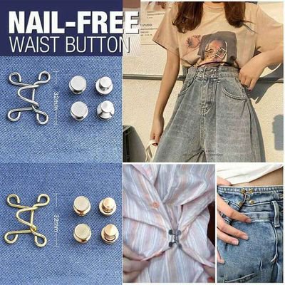 Pants Waist Extender Button for Men Women with Gold Finished Metal