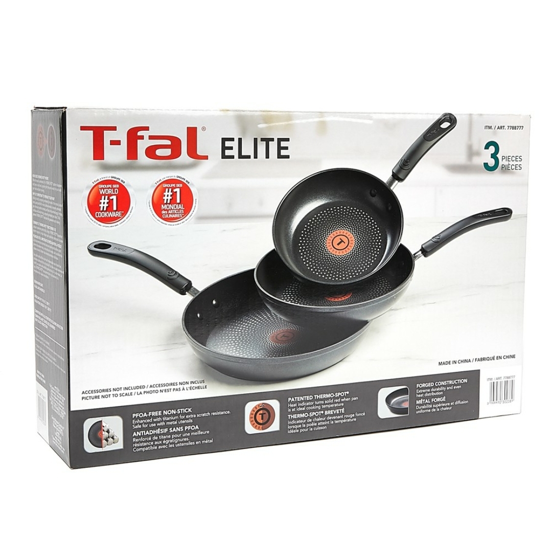 T-fal Initiatives Ceramic Cookware, 14 piece Set, Black, G917SE64