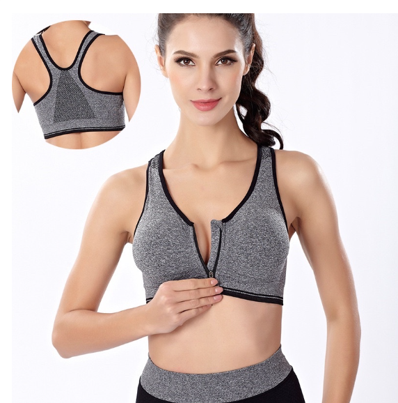 Bra Sport SportBra BH Bra Senam Yoga Fitness Olahraga Zipper Resleting  Depan Pakaian Dalam Wanita