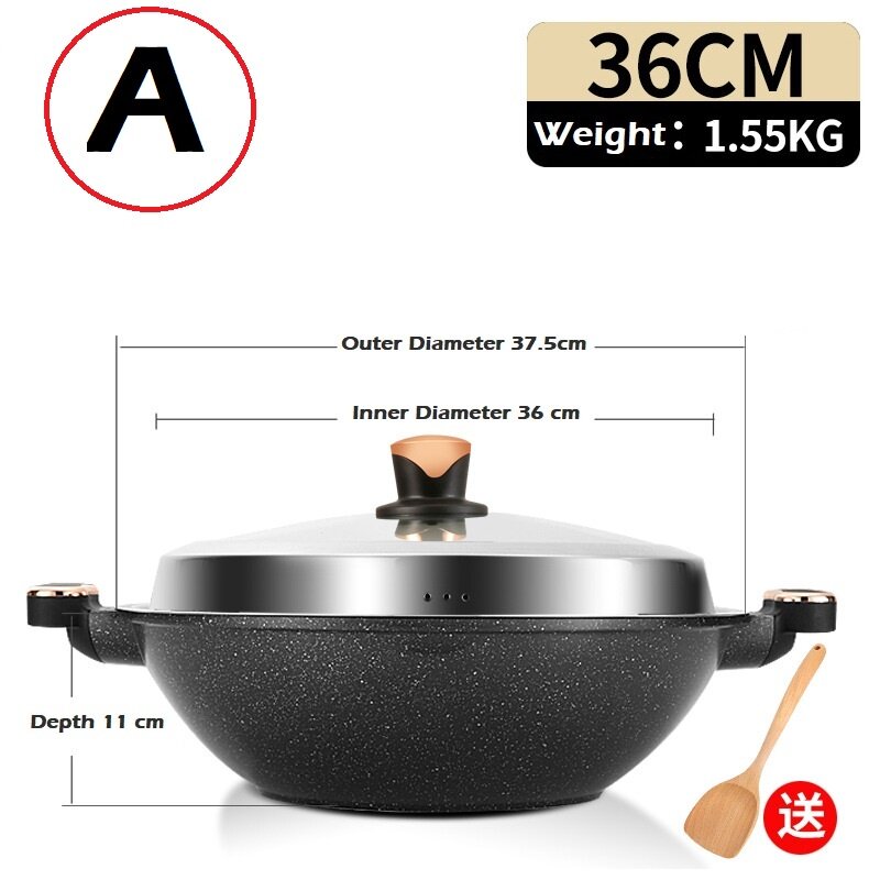 Carote Essential Woody Maifan periuk batu Non-Stick Wok Stir-Fry