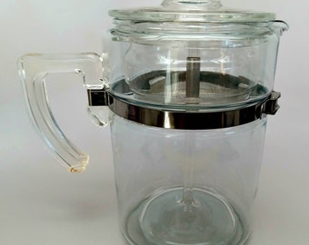 Pyrex, Kitchen, Vintage Pyrex Flameware Glass Percolator 9 Cup Coffee Pot  W Wire Spreader