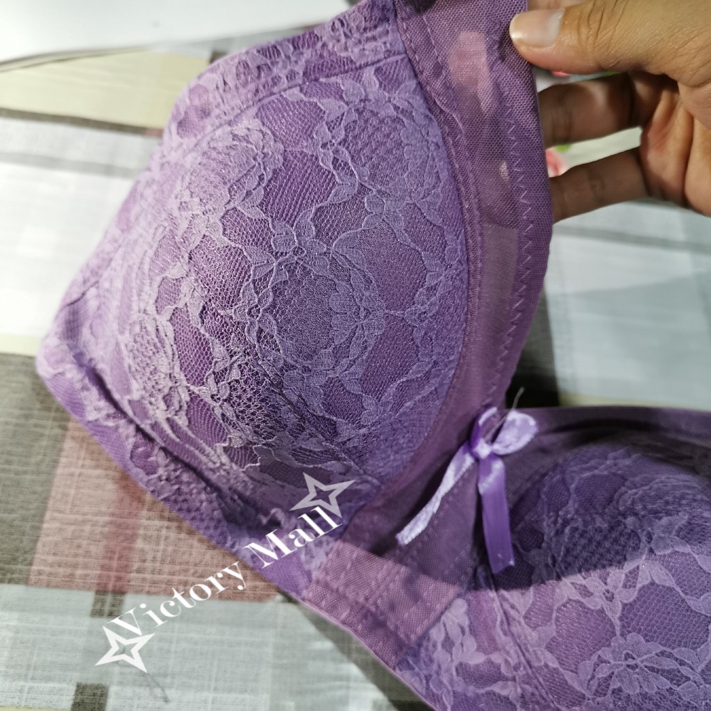 32-48 Big Plus Size Bra Full Cup B/C Cotton Lace Non-Wired Pink Adjustable  Straps/Baju Dalam Wanita Lingerie Bras Lembut
