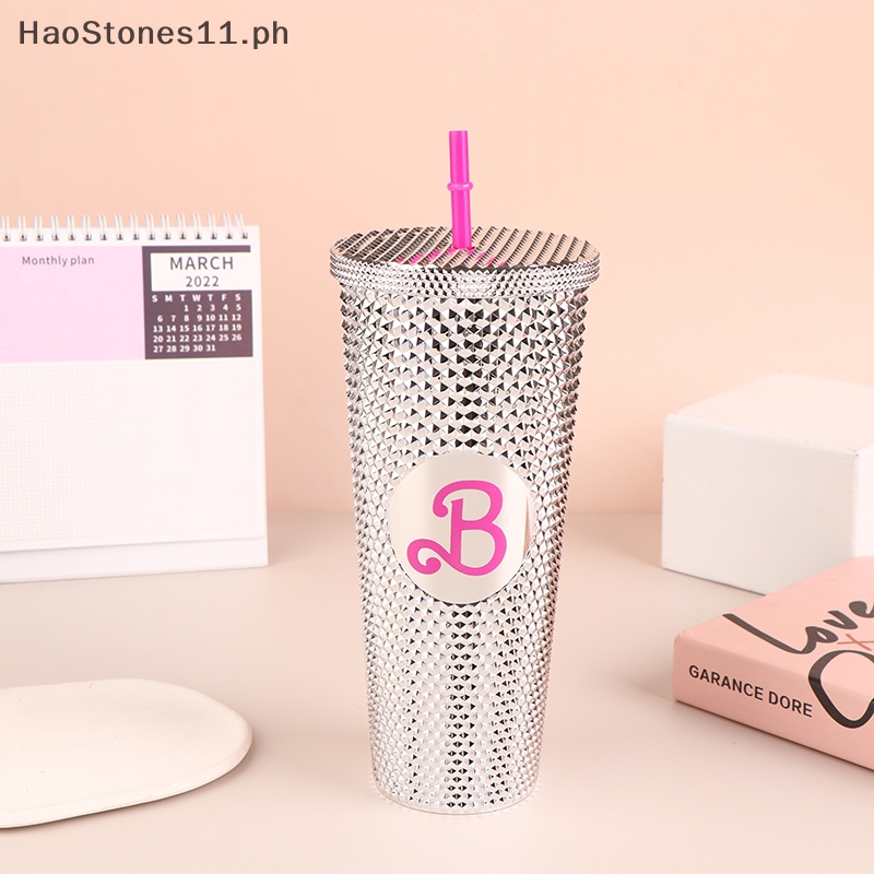 Miniso Barbie 700ml/24oz Studded Cup with Straw and Lid