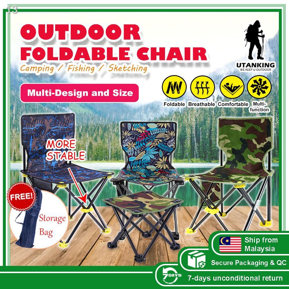 UtanKing™ Portable Folding Camping Chair Outdoor Camping Stool Fishing  Chairs Sketching Hiking Stools Kerusi Lipat, UtanKing