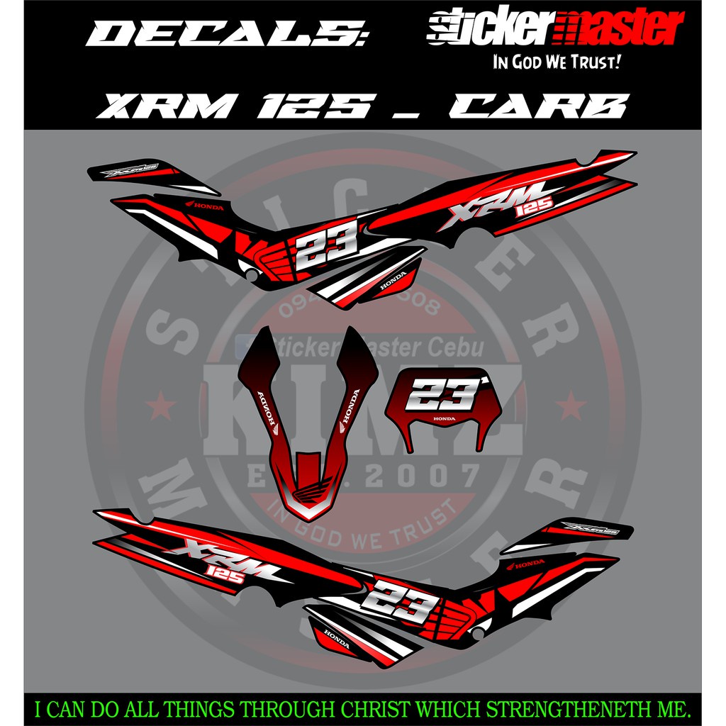 Xrm 125 deals fi decals