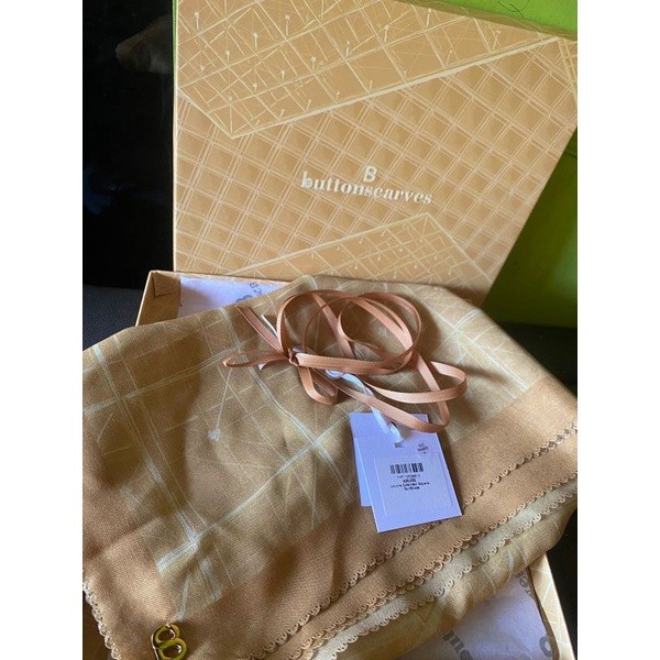 Jual SALE - Buttonscarves Izzy Canvas Tote Bag Sage (preloved