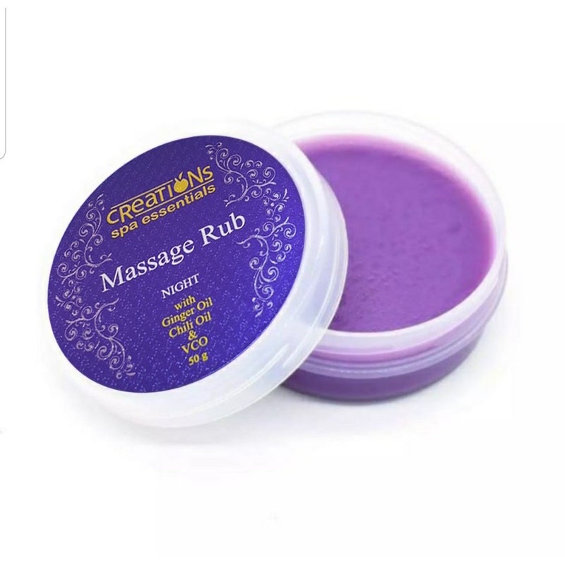 Creations Spa Essentials Massage and Pain Relief Rub 50g Available in  Lavender, Olive, Ginger and Orange Scents 