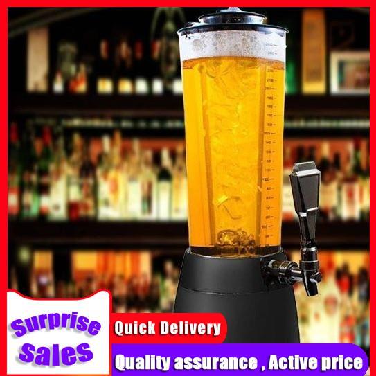 2X 1.5L Beer Dispenser Tower Easy Clean Integrated Tap With Ice Tube And  LED Light Clear Beverage Tower Dispenser Black - AliExpress