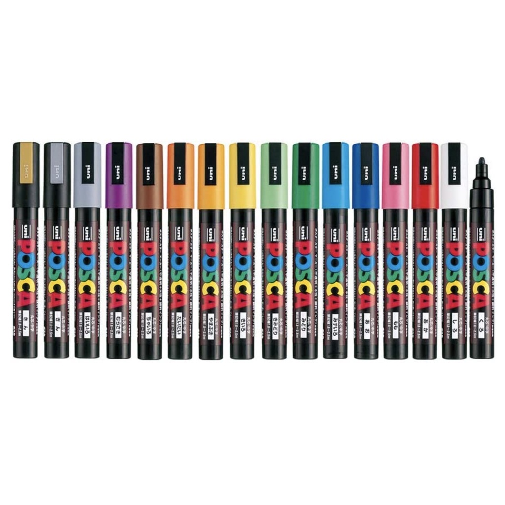 Uni 7 Pastel Posca Paint Markers Pen, PC-5M 7C Medium Posca