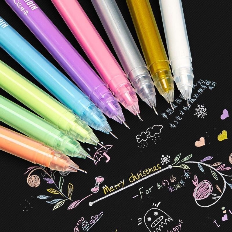 6 Colors Glitter Pen Deli Glitter Glue Painting Markers For