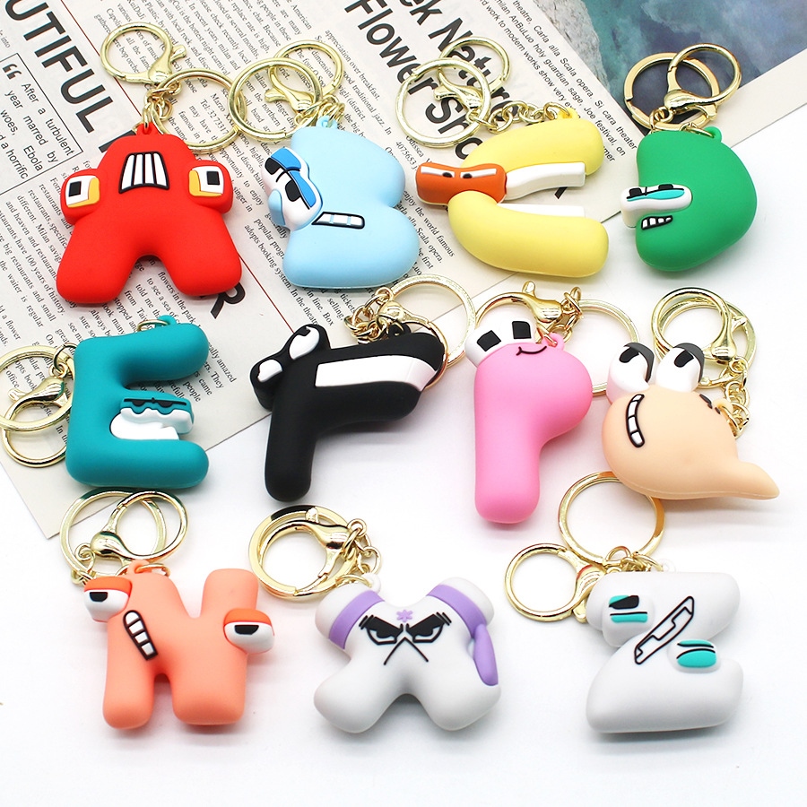 Alphabet Lore Key Chain Figure Toys Cute ABC Alphabet Ornament Bag Pendant  Cosplay Props Toys Keychain Keyring Children's GiftS