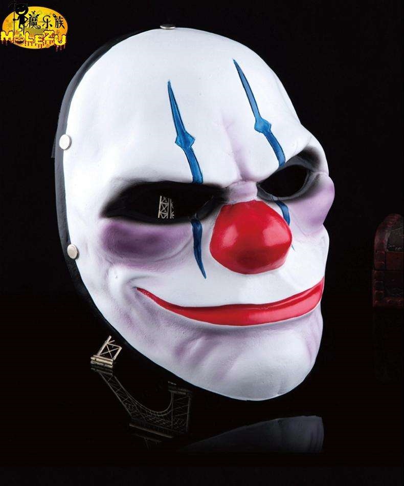 Halloween Hot Scary Clown Payday 2 Mask Cosplay Masquerade Prop Carnival  Mask Joker Dallas Wolf Hoxton Chains Movie Props Mask