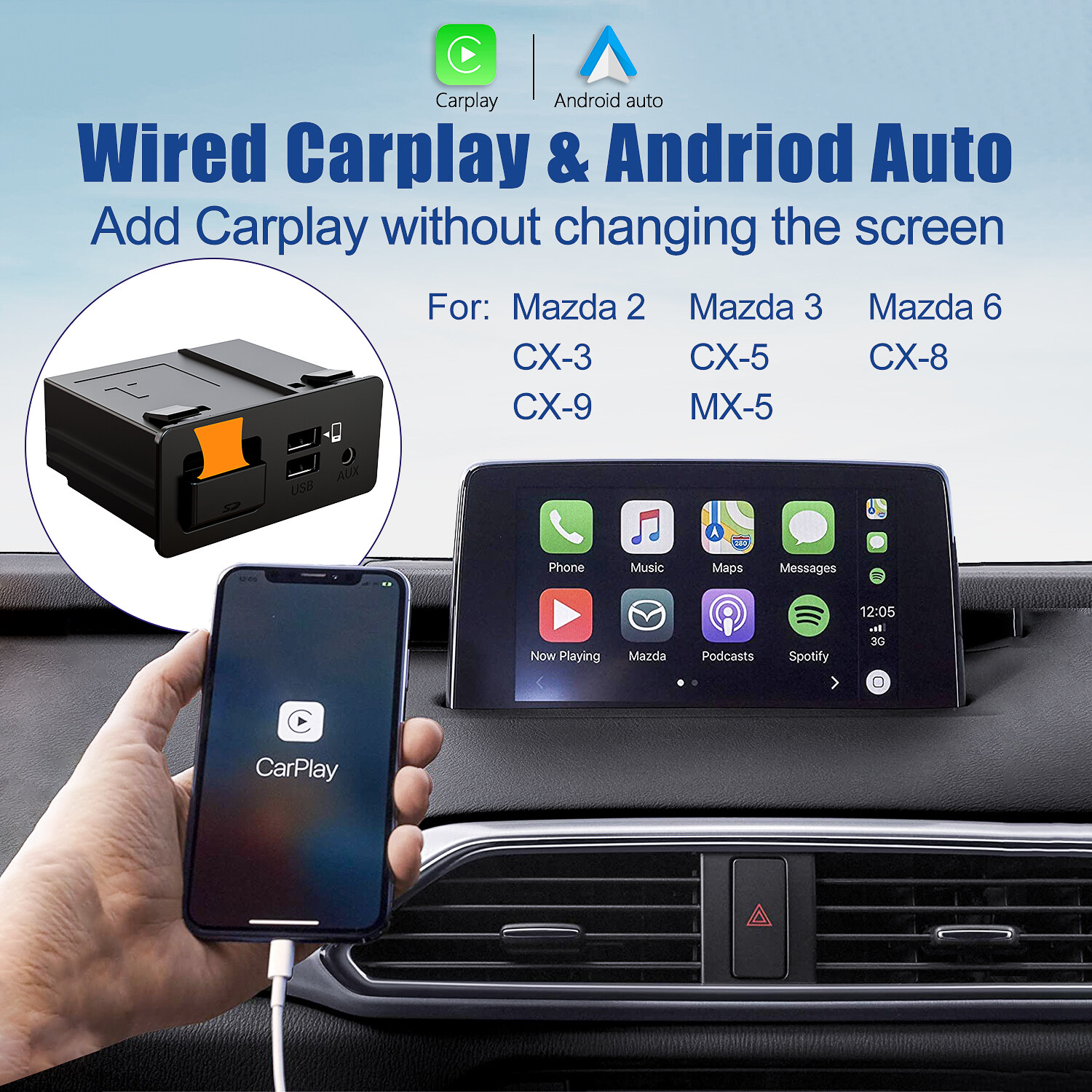 Ottomotion 5.0 Wireless Apple CarPlay Android Adapter Car Play