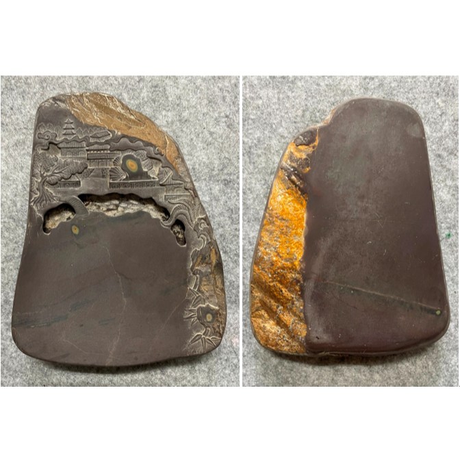 新品　坑仔岩硯 端渓硯 坑仔岩 長方型 6吋