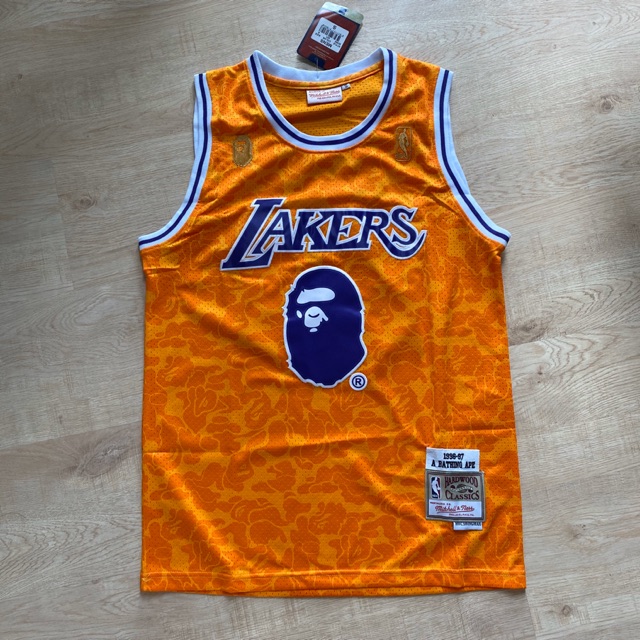 Bape lakers best sale jersey price