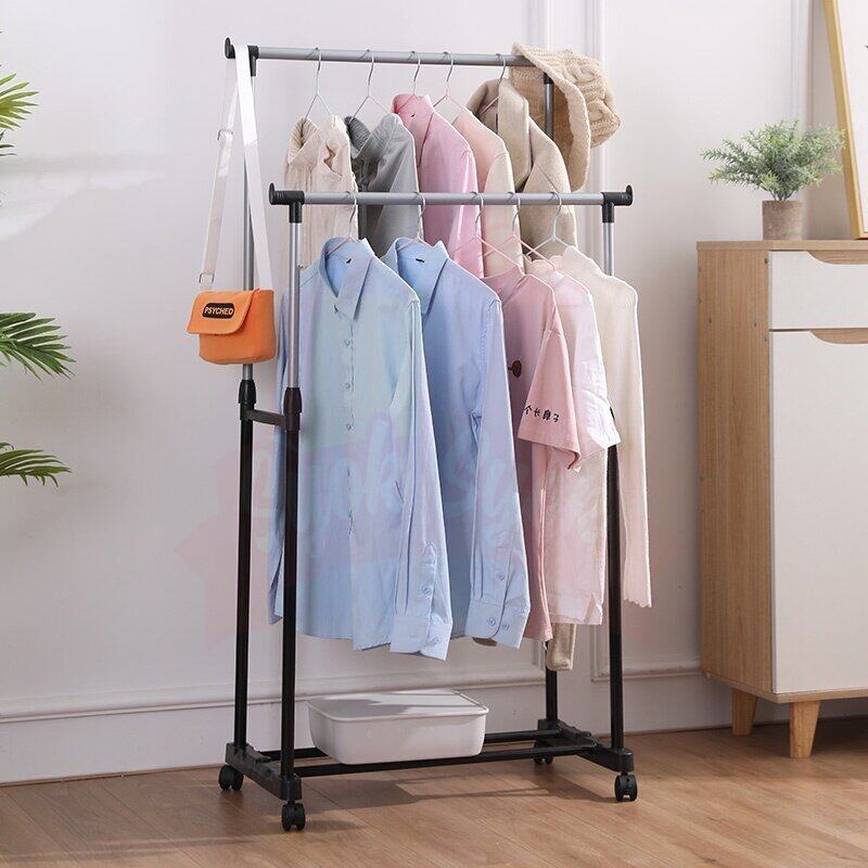 HOUSEHOLD CLOTHES HANGER #SINGLE #DOUBLE POLE/ DRYING RACK (RAK PENYIDAI  BAJU)