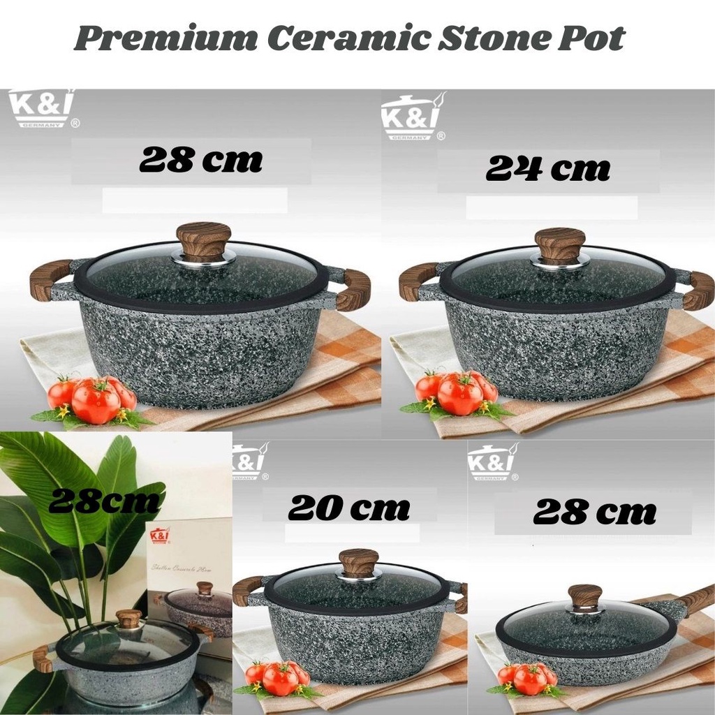 Carote IceCream Granite periuk batu Non sticky Cookware Set (7 Pcs