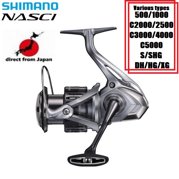 2021 SHIMANO NASCI 500 1000 2500 C3000 4000XG 4000 C5000XG Spinning Fishing  Reel HAGANE Gear Saltwater