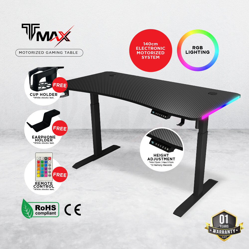 TOMAZ Armor Gaming Table 140cm (Black) 
