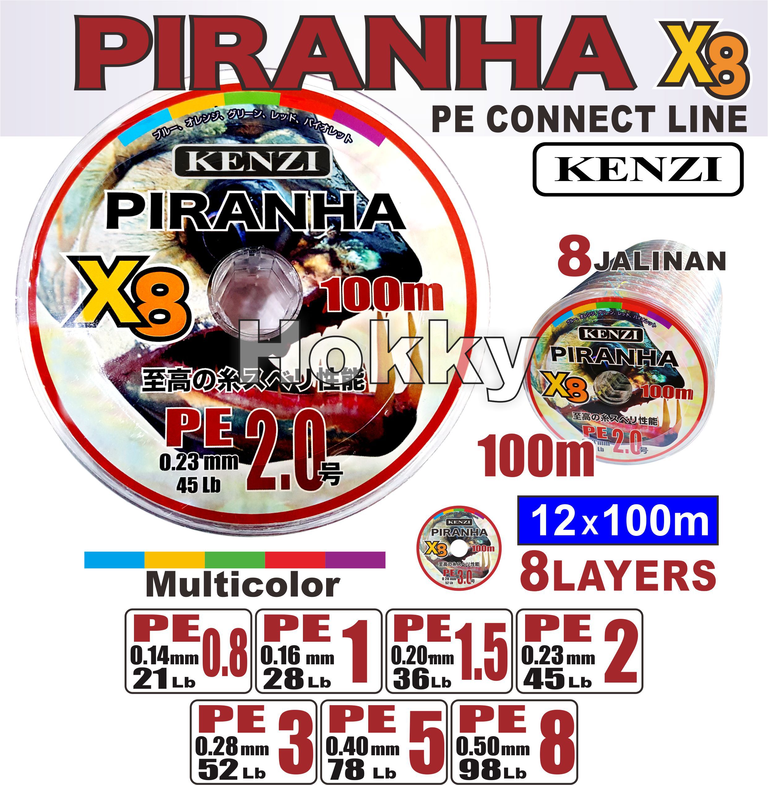 Senar Pancing PE X8 OPTIMA MICRO 100M (Connecting) / Benang PE X8