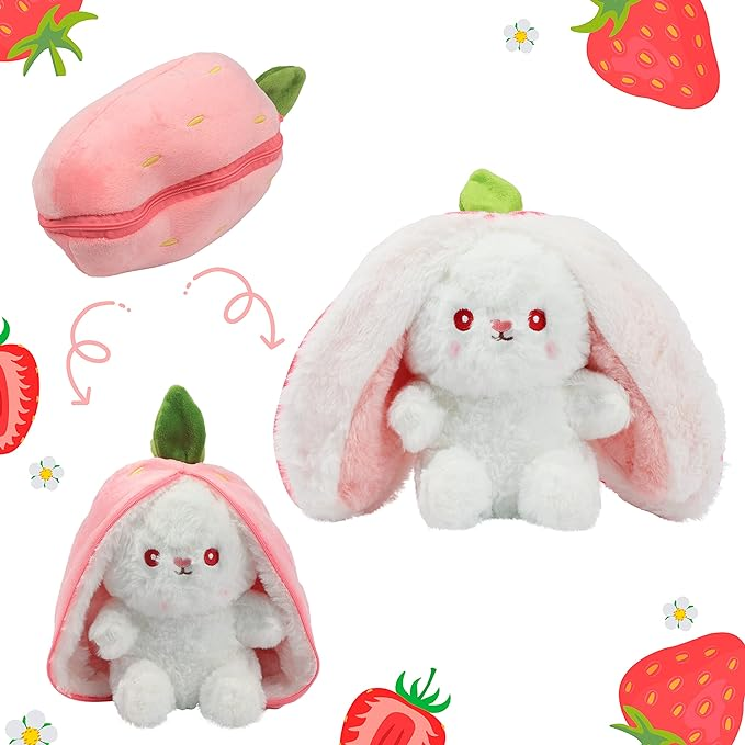 Kawaii Fruit Transfigured Bunny Plush Toy Cute Carrot Strawberry