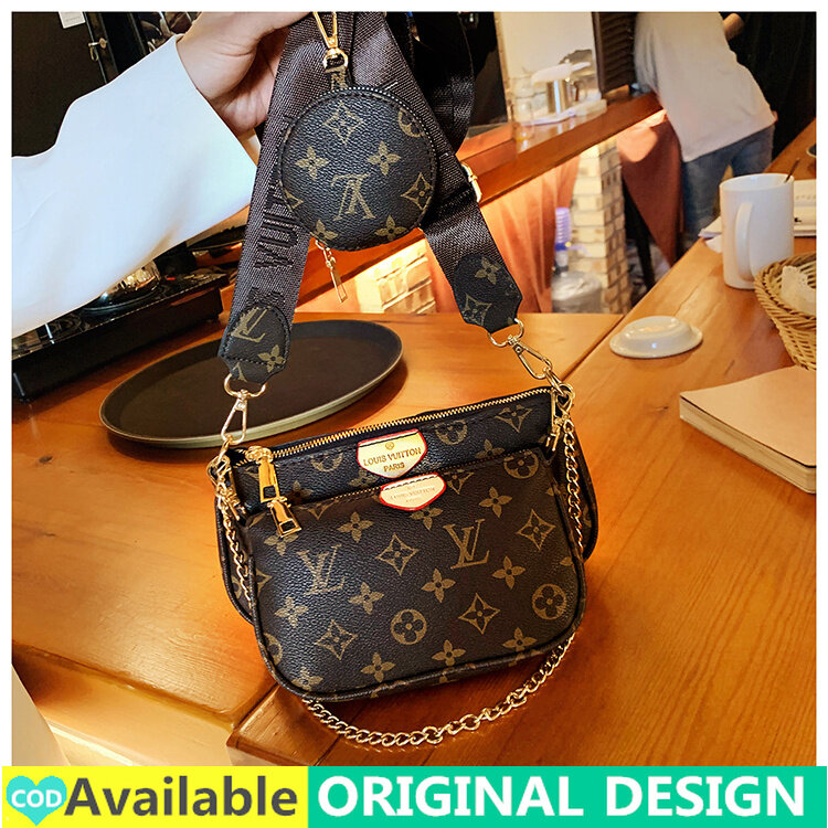 Wu Ying【Premium Quality】2023 New LV Sling Bag Handbag for Women on Sale  Original Messenger Bag Korean Fashion Unisex Letter Print Cross Body Bag  Shoulder Bags Small Card Coin Purse Pouch Handle Bag