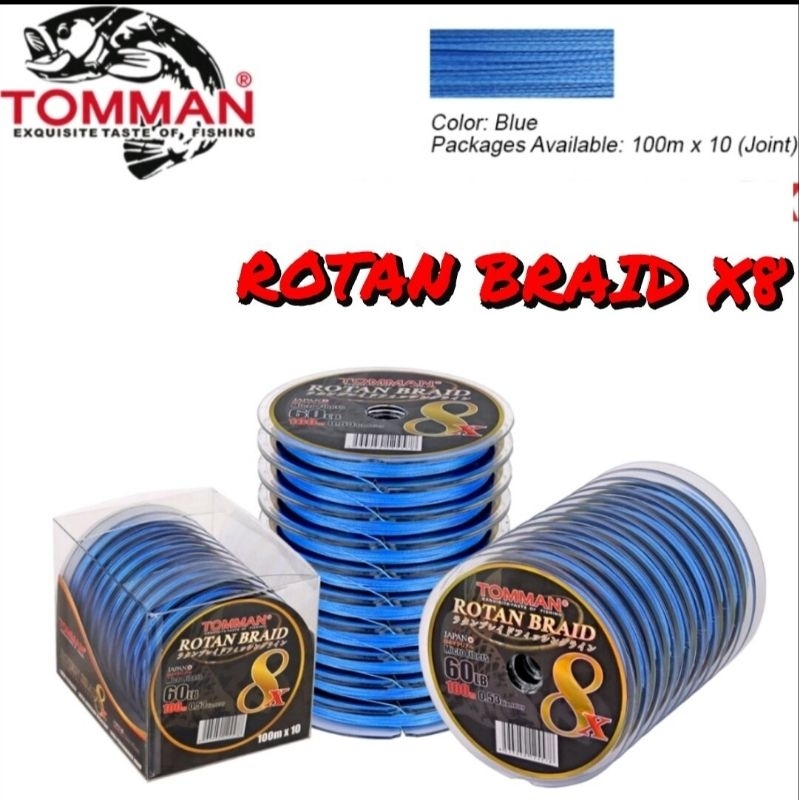 NEW) 100M 8X Sulaman Benang Tomman Rotan Braid 8x Fishing Line