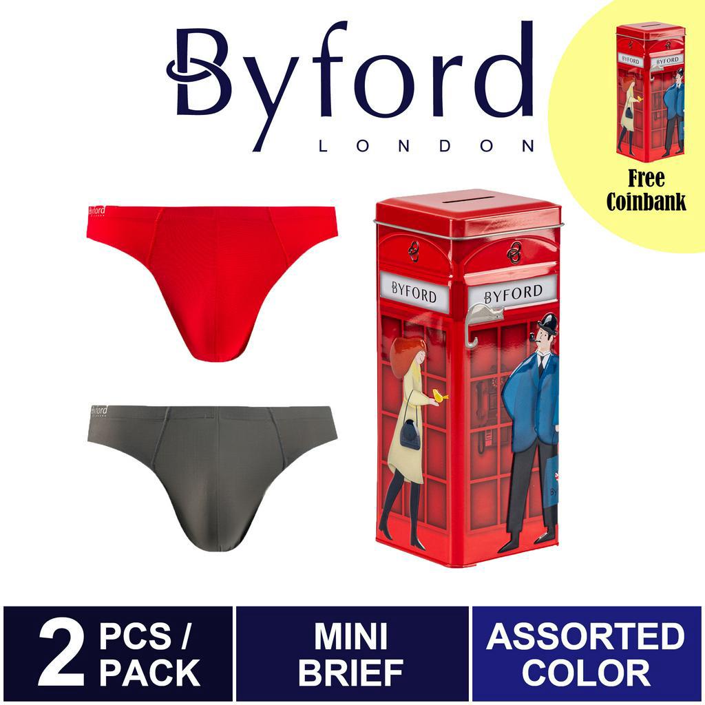 2 Pcs) Byford Men Trunk Nylon Spandex Men Underwear Assorted Colours -  BUB628S