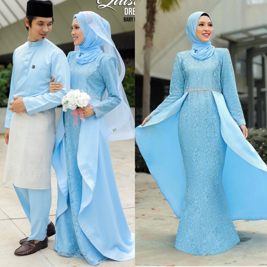 Dress pengantin 2024 baby blue