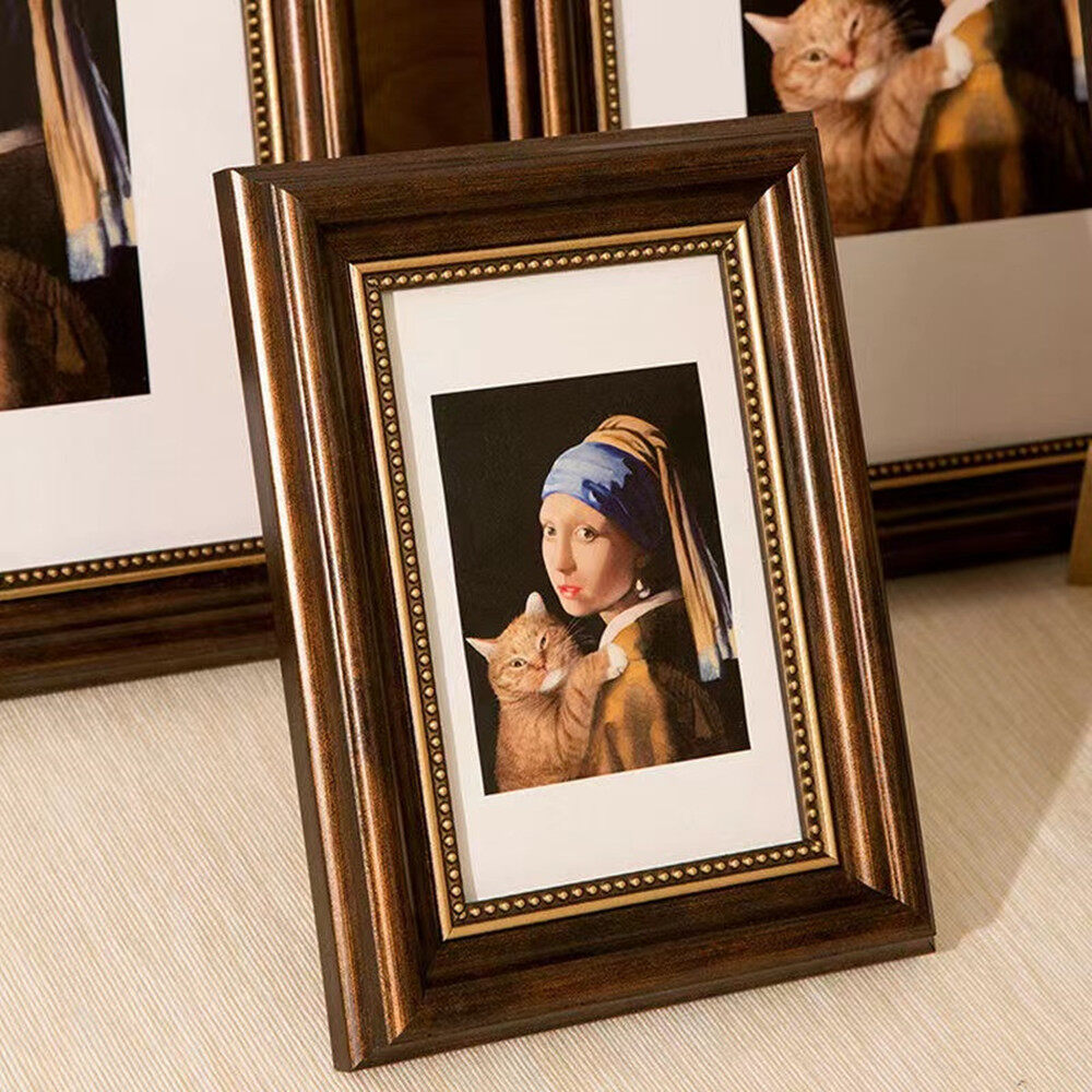 Transparent Single Picture Frame Wooden Frame Decor with Glass Cover Wall  Antique Glass Frame Picture Photo