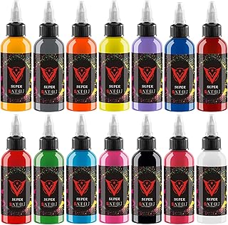 AYCOS 11 Colors 1 oz Tattoo Ink Tattoo Ink Set Color Ink - with Microknife  Paint and UV Tattoo Ink - for Body Tattooing and Art Painting