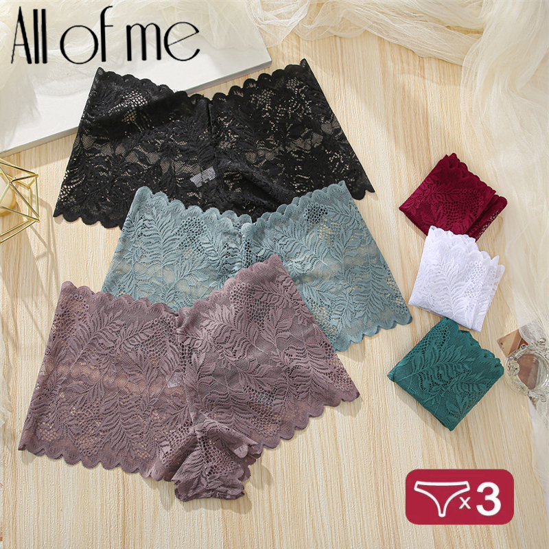 AllOfMe 3PCS/Set Women's Panties Sexy Underwear Lace Panties