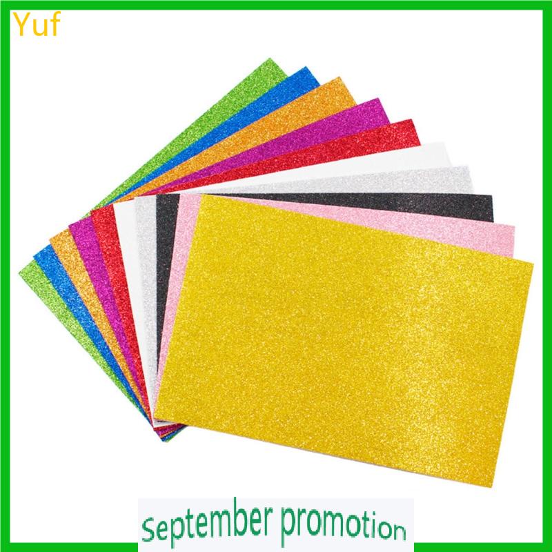 10pcs A4 Glitter Cardstock Making DIY Material Sparkling Craftwork  Scrapbook Tool Red 