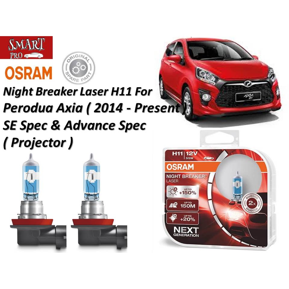 Genuine Osram Night Breaker Laser H11 Set +150% Brightness (Next