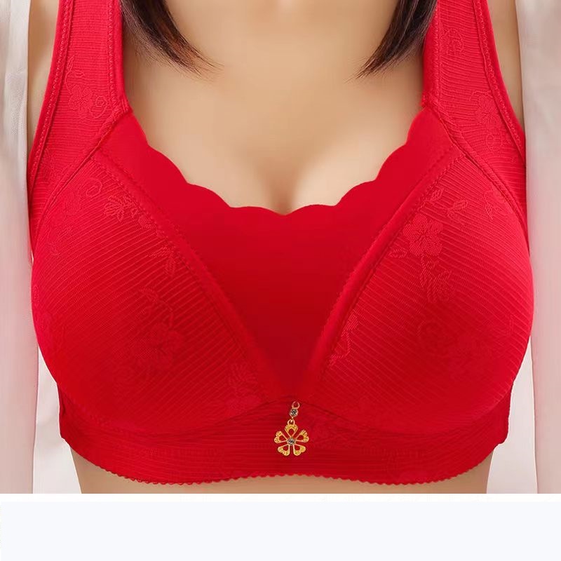 Cheap Teenage Girl Underwear Without Steel Rings Full Coverage Bra Flower Plus  Size Bras 38-44 B C Cup