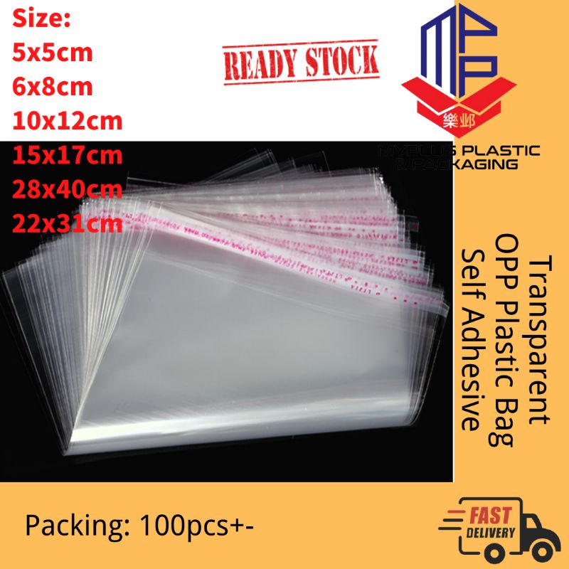 100 Pcs Self Adhesive Transparent Opp Plastic Bag Price