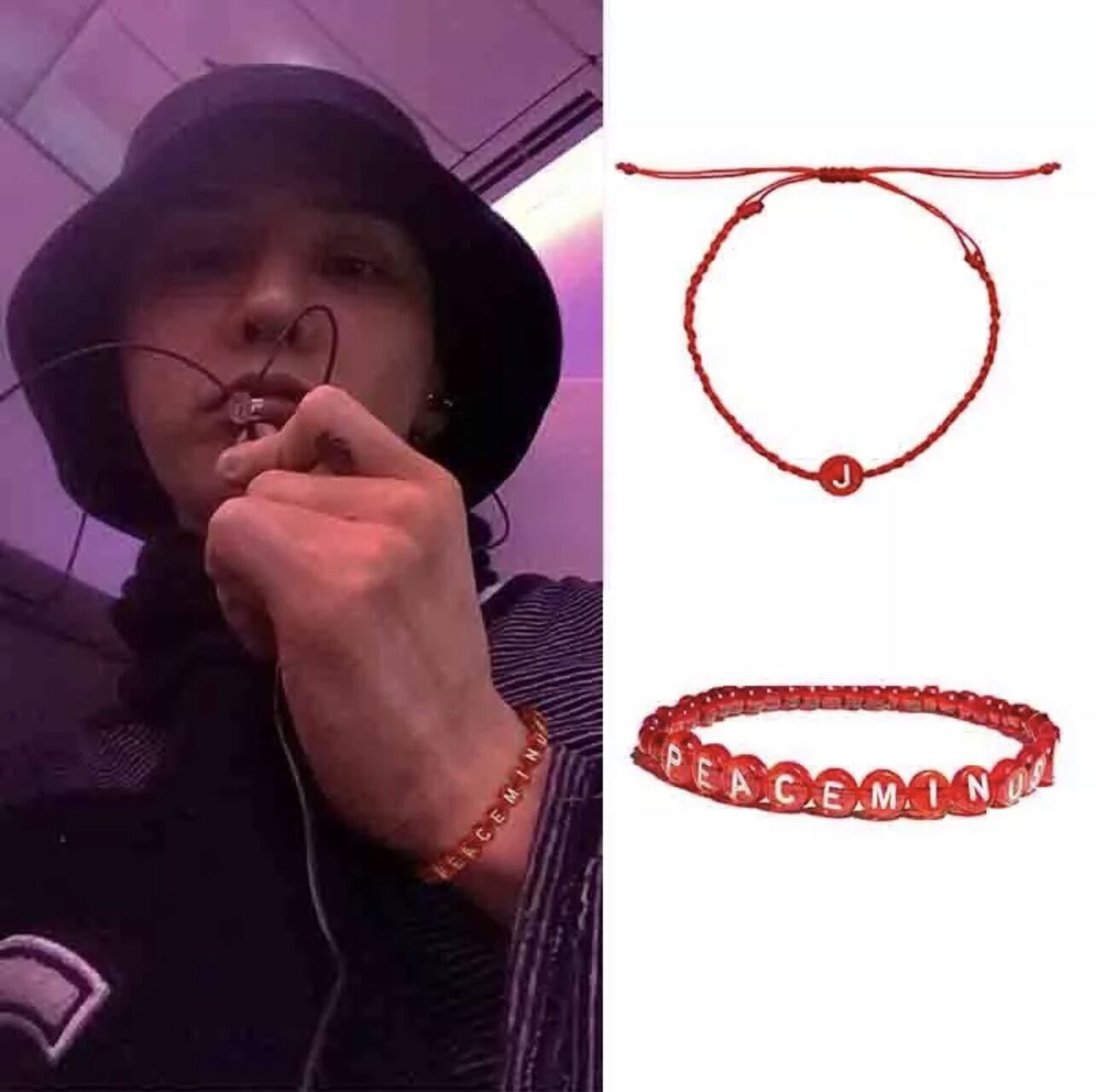 peaceminusone red bracelet