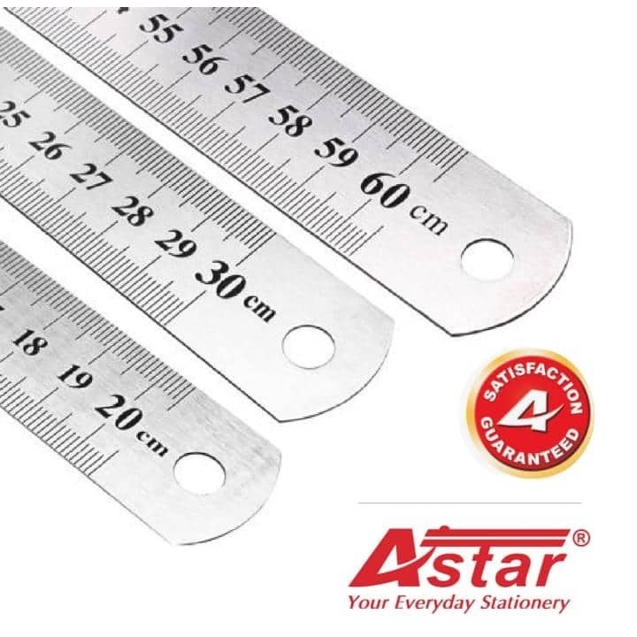 Standard Stainless Steel Metal Long Ruler with CM & Inch (15cm/ 6 inch,  30cm/12 inch