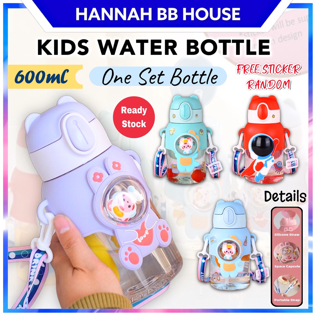 Transformers Water Bottle Kids without Straw 600ml Botol Air Budak