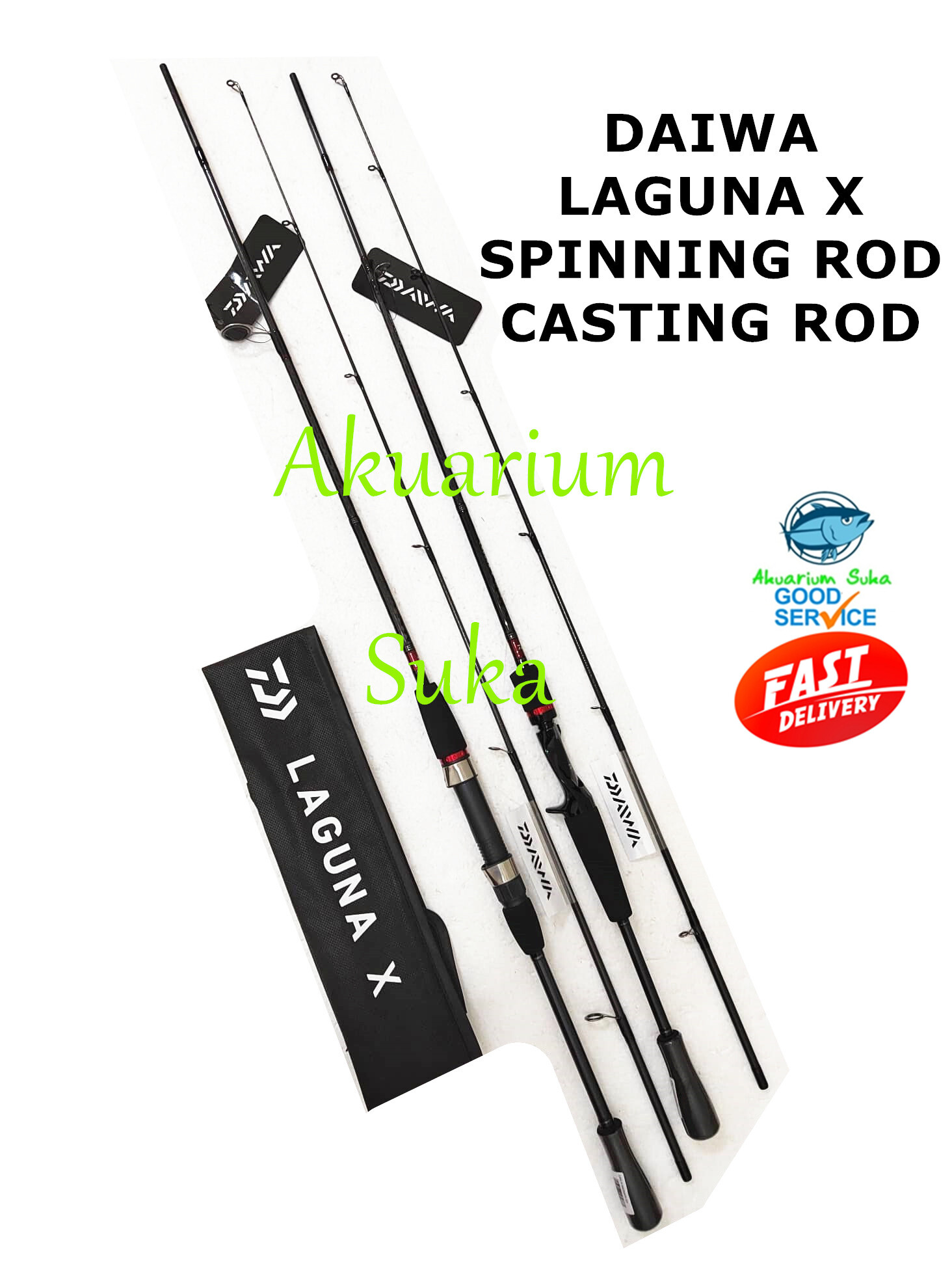 Daiwa Laguna-X Fishing Rod Ade Spinning Rod / Baitcasting Rod Joran Pancing