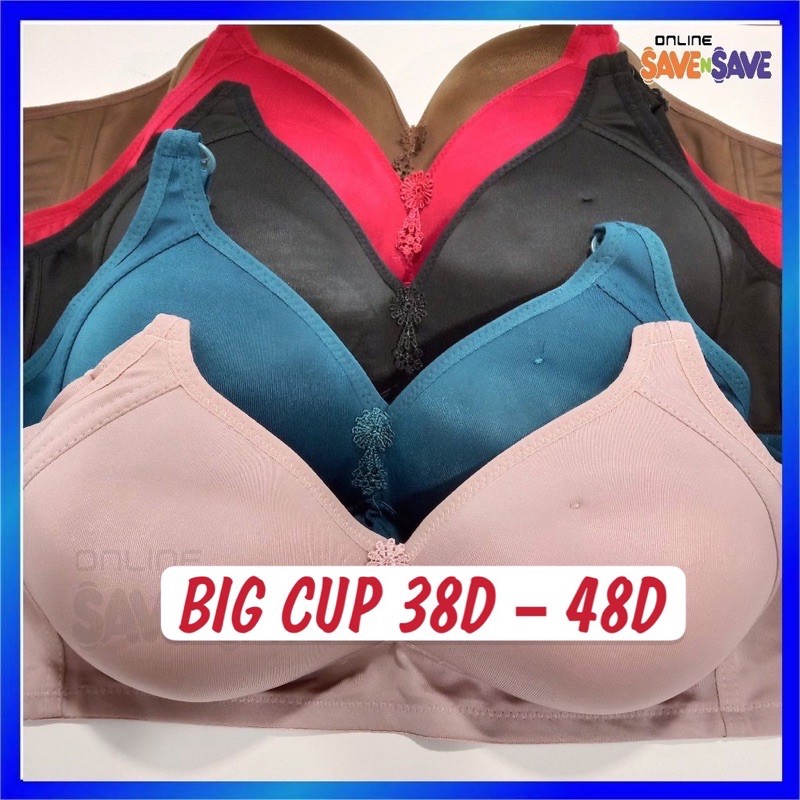 Big Cup Bra Bra/Jumbo Bra Size 48-50-52/4-hook/no Wire/No Foam/D 996