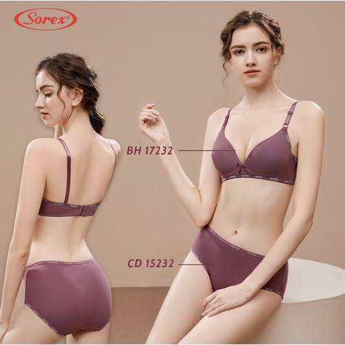 BH SET SOREX 17232 15232 TANPA KAWAT CUP B BRA WANITA SET 34 36 38 40  CELANA DALAM SUPER SOFT M L XL XXL