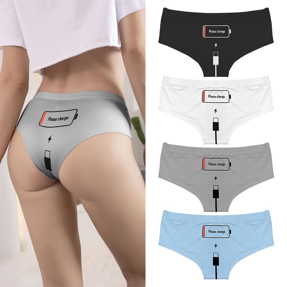 DeanFire Super Soft Low Rise Women's Please Charge Print Panties
