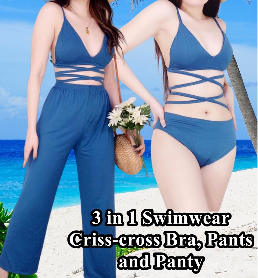 BEACH SUMMER OUTFIT 2 IN 1 TERNO PANTS SLIT FREE SIZE PLUS SIZE