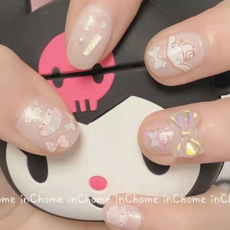 Sanrio My Melody Nail Decal Cartoon Dolls Handmade Hello Kitty Nail Sticker