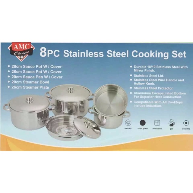 AMC classic 7 pc stainless steel cooking set