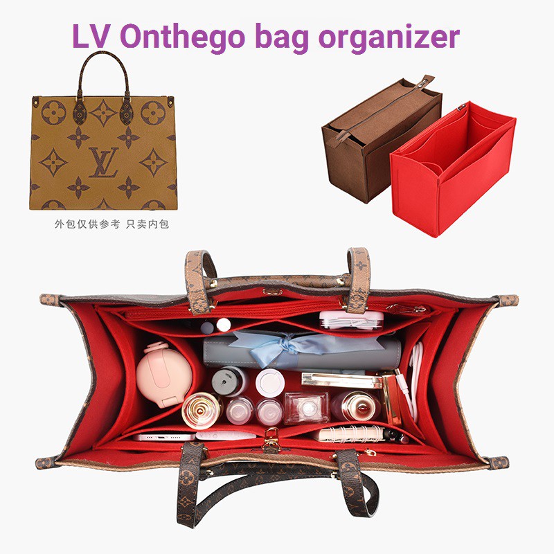 EverToner Felt Cloth Insert Bag Organizer for LV ONTHEGO Tote Speedy bag  Handbag Cosmetic Bag Makeup Organizer
