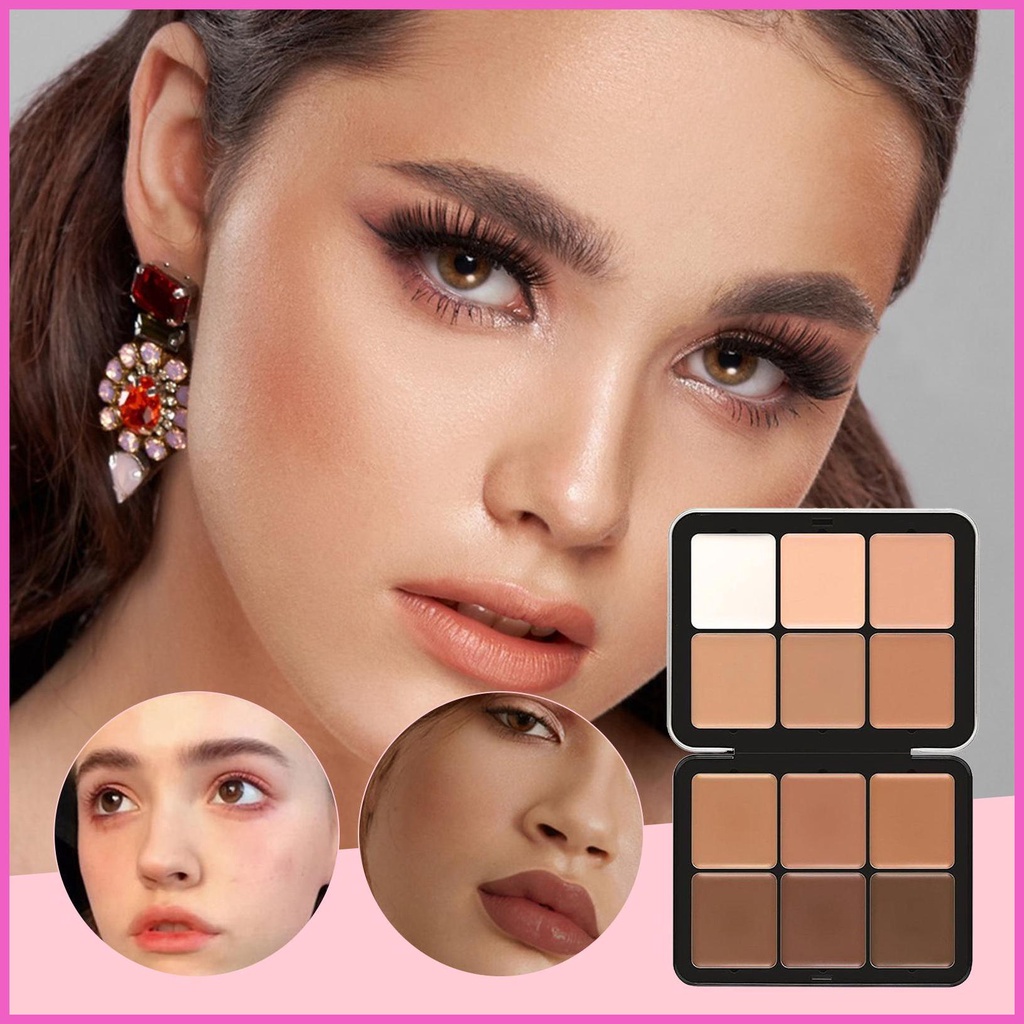 Concealer Palette Long-lasting Moisturize Concealer Cream Bronzer  Contouring Brightening Highlighter Face Color Corrector 6color - AliExpress