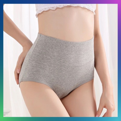 MALAYSIA STOCK] High Waisted Cotton Underwear Soft Full Briefs Ladies  Breathable Panties Seluar Dalam Wanita Plus Size